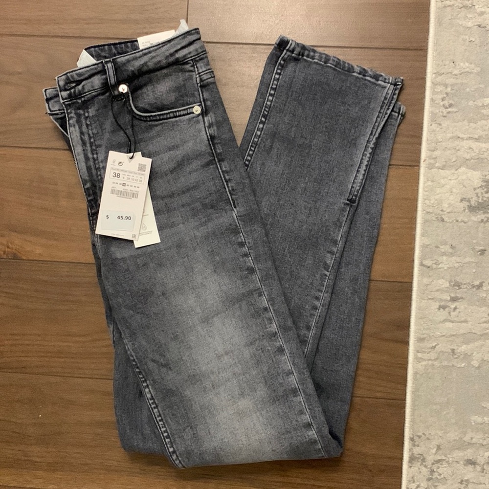 ZARA STRAIGHT SLIT JEANS